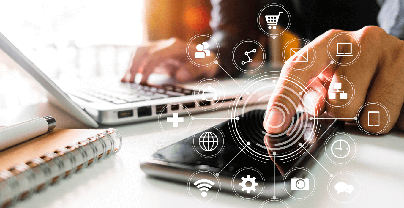 Imagem de celular com app aberto